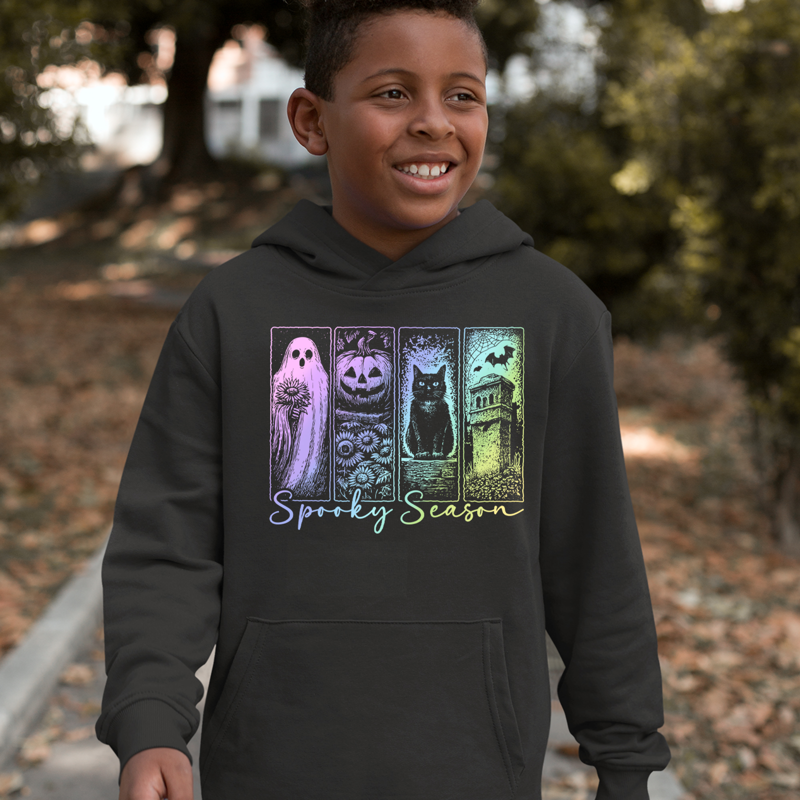 Spooky Season Cute Pastel Halloween Design Mens T-shirt Black