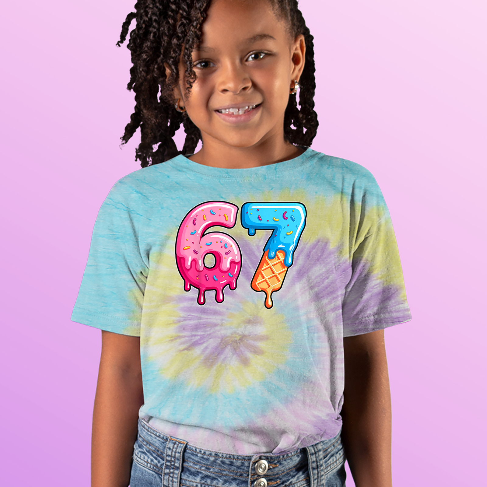 67 Dripping Ice Cream Donut Melt Mens T-shirt Black