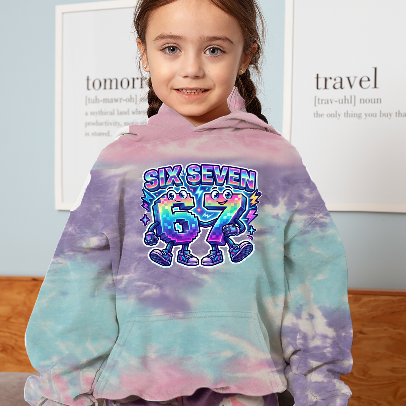 Six Seven 67 Retro Pixel Buddies Mens T-shirt Black