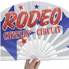 RODEO CHITLIN' CIRCUIT Large Concert Hand Fan - Foldable Handheld Cowboy Carter Fan, Perfect for Festivals, Raves, Abanicos de Mano para Fiesta