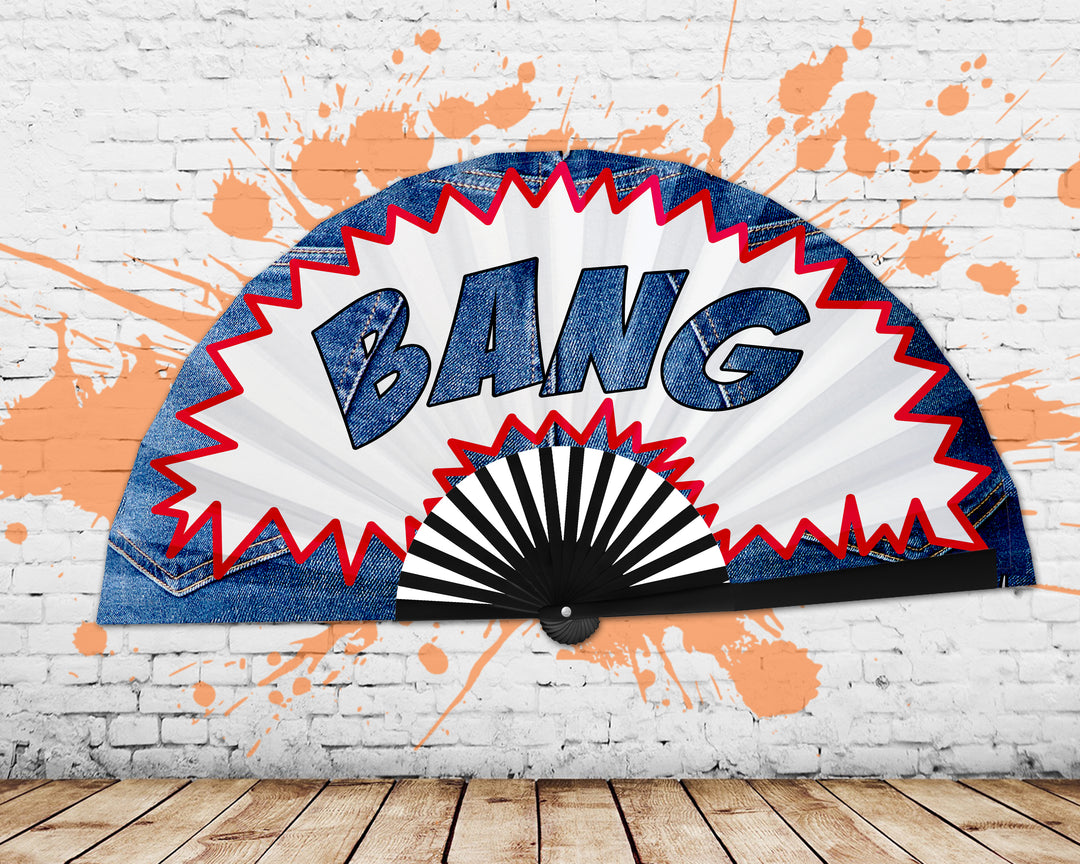 Cowboy Fan, Country Denim BANG Clack Fan, Concert Merch, Carter Show Hand Fan, Large Country Girl Foldable Fans, Gift, 26 Inch