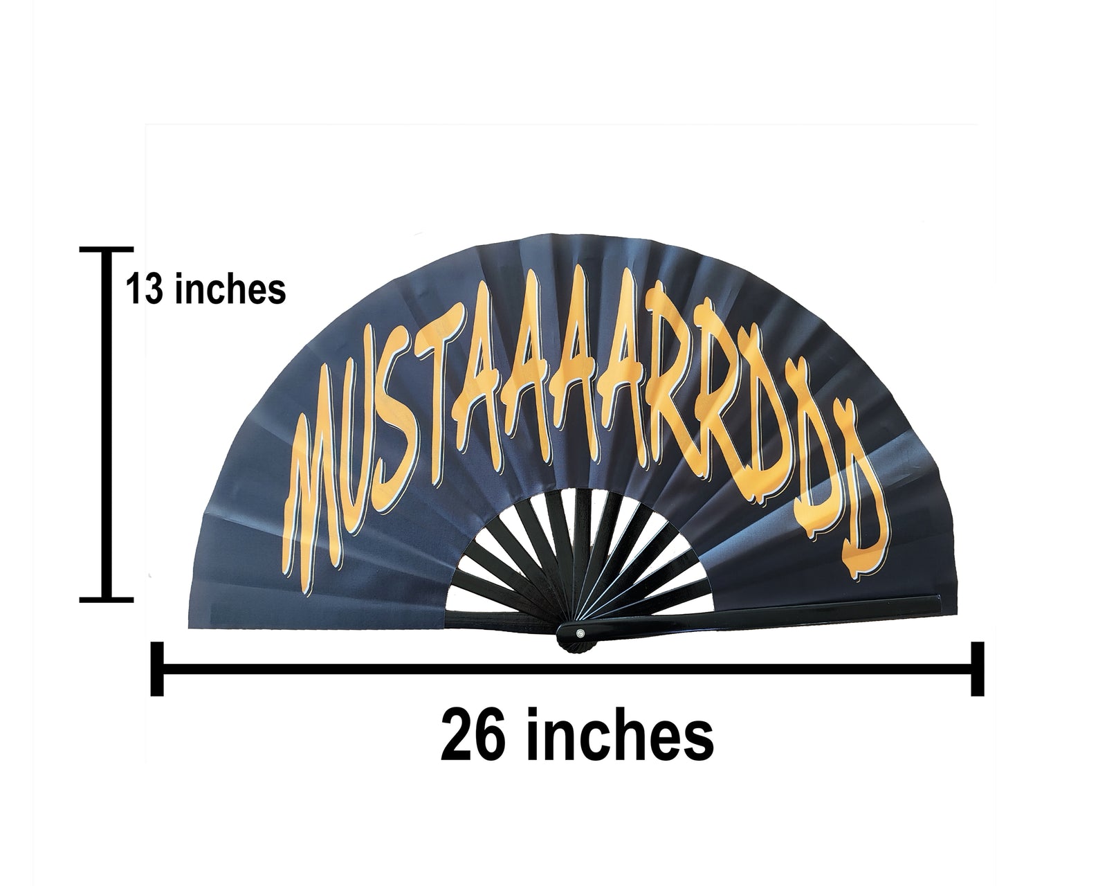 MUSTARD Large Concert Hand Fan - Folding CLACK Fan, Tv Off Fan, Perfect for Festivals, Raves, A-Minor
