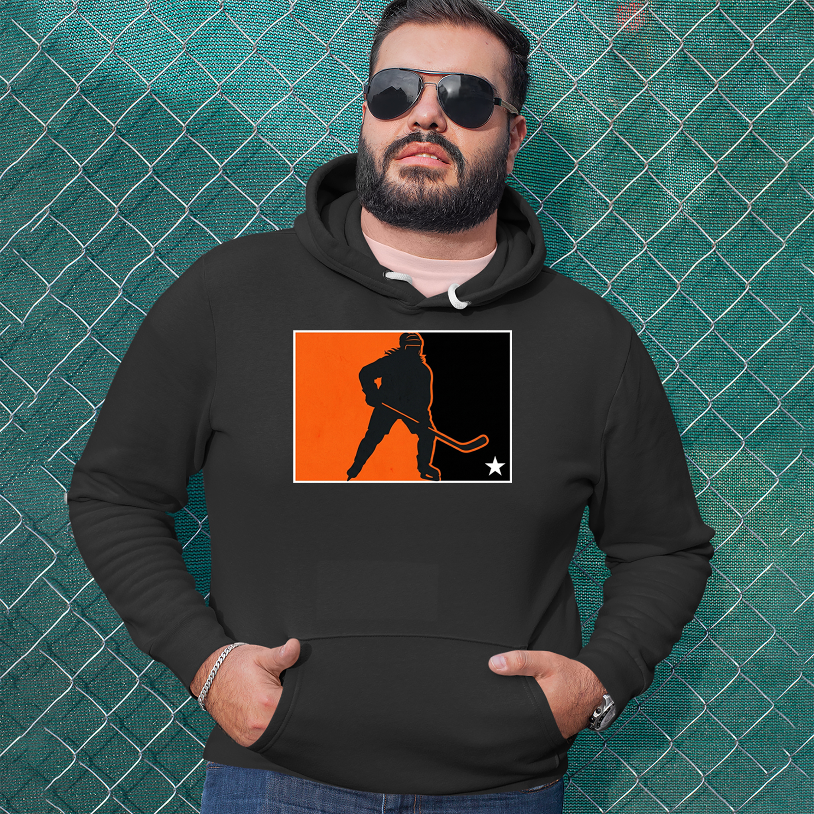 Hockey Enforcer Retro Vintage Mens T-shirt Black