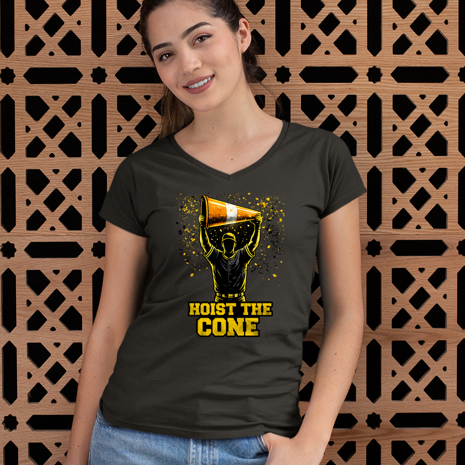 Hoist The Cone Pittsburgh Pride Mens T-shirt Black