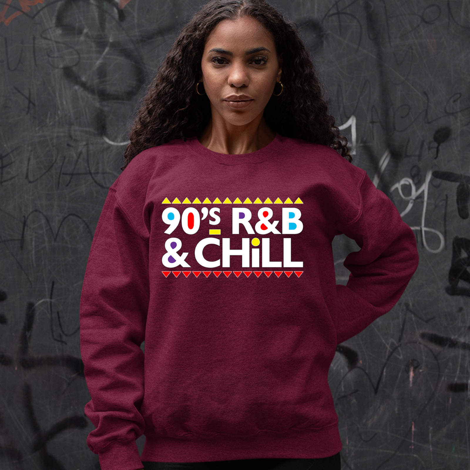 90s R&B and Chill Retro Throwback Mens T-shirt Black
