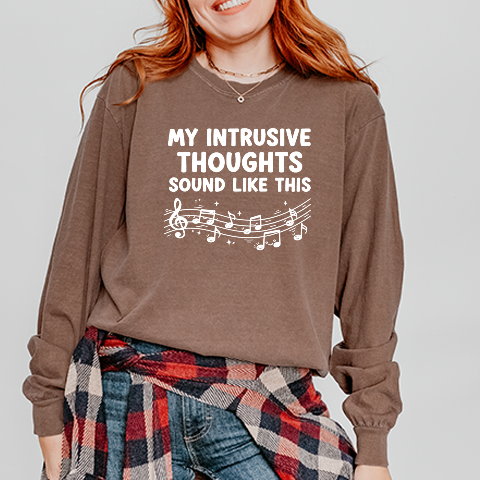 My Intrusive Thoughts Sound Like Music Mens T-shirt Black