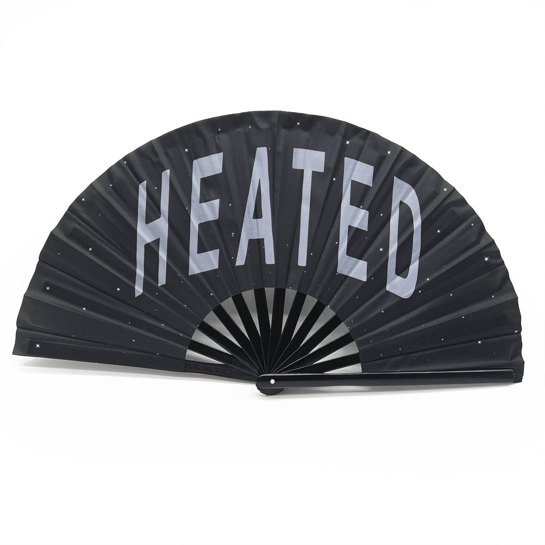 HEATED Large Concert Hand Fan - Foldable Handheld Renaissance Fan, Perfect for Festivals, Raves, Abanicos de Mano para Fiesta