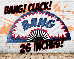 Cowboy Fan, Country Denim BANG Clack Fan, Concert Merch, Carter Show Hand Fan, Large Country Girl Foldable Fans, Gift, 26 Inch