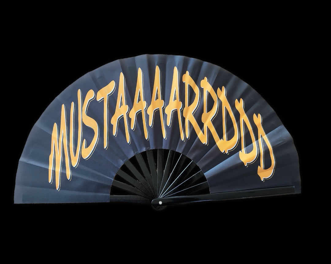 MUSTARD Large Concert Hand Fan - Folding CLACK Fan, Tv Off Fan, Perfect for Festivals, Raves, A-Minor
