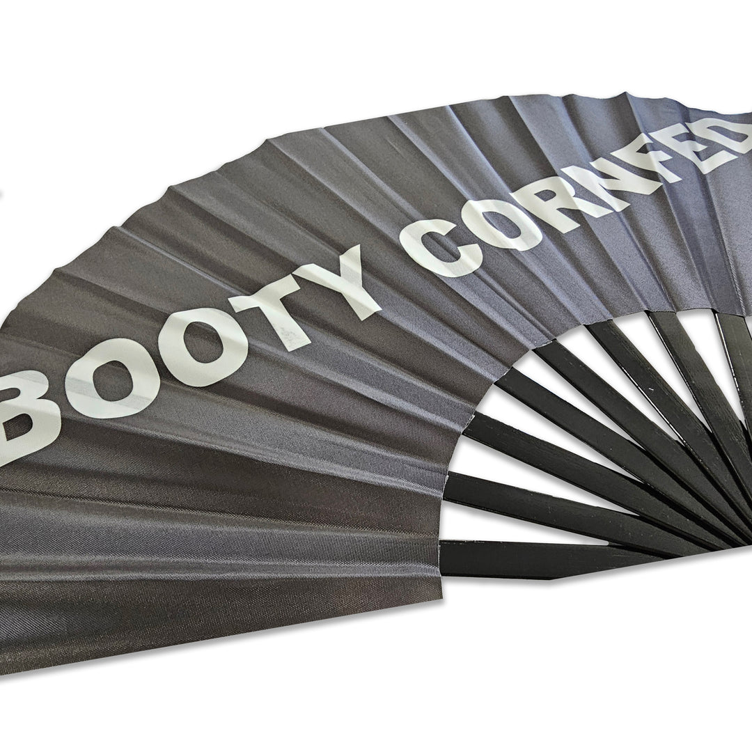 Booty Cornfed Large Concert Hand Fan - Foldable Handheld Cowboy Carter Fan, Perfect for Festivals, Raves, Abanicos de Mano para Fiesta