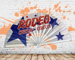 RODEO CHITLIN' CIRCUIT Large Concert Hand Fan - Foldable Handheld Cowboy Carter Fan, Perfect for Festivals, Raves, Abanicos de Mano para Fiesta