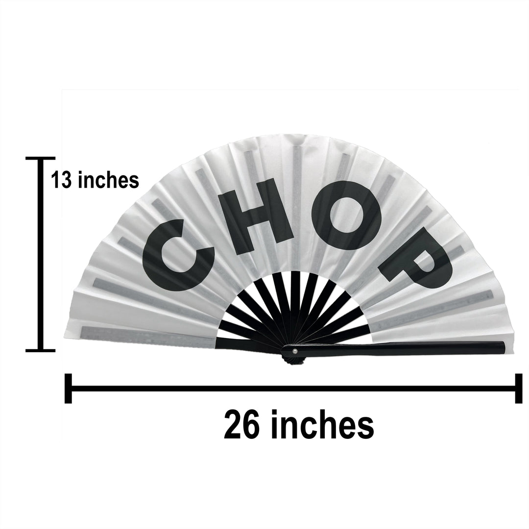 CHOP Large Concert Hand Fan - Foldable Handheld Celebration Fan, Perfect for Festivals, Raves, Abanicos de Mano para Fiesta