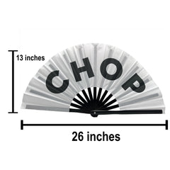 CHOP Large Concert Hand Fan - Foldable Handheld Celebration Fan, Perfect for Festivals, Raves, Abanicos de Mano para Fiesta