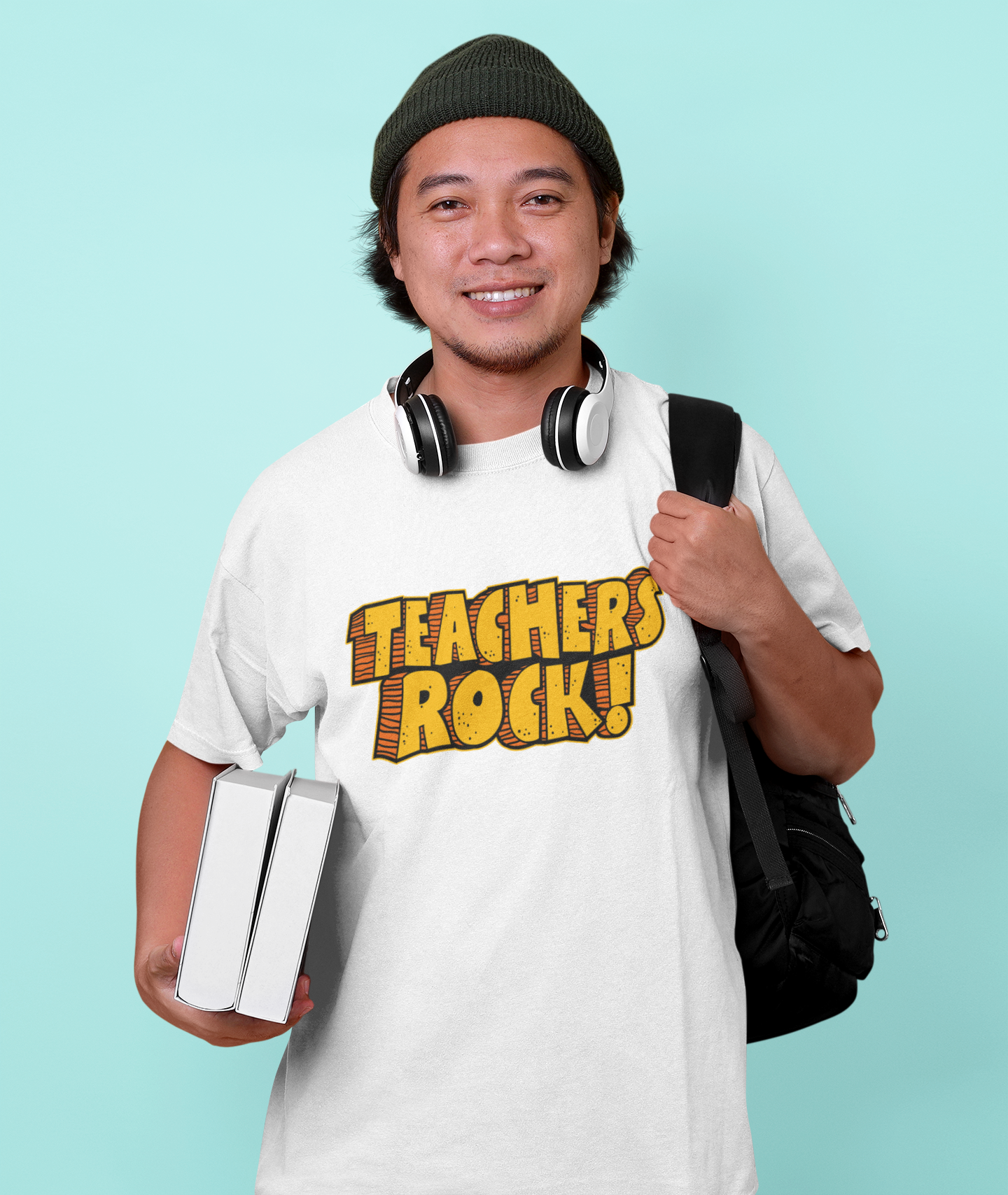 Teachers Rock Retro  Mens T-shirt Tie-Dye Woodstock