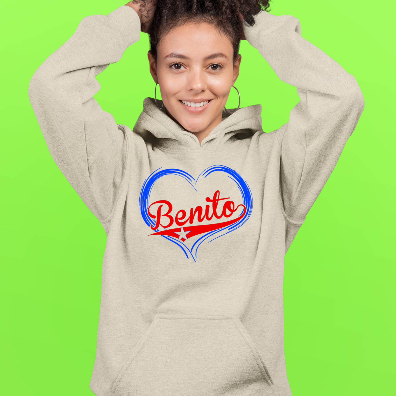 Benito Heart Puerto Rico Mens T-shirt Heather Grey