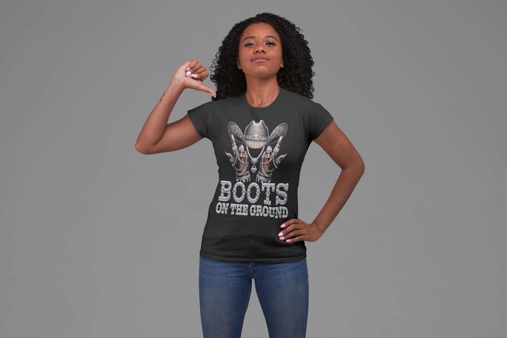 Boots On The Ground Bling Men's T-shirt 