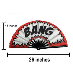 BANG Large Concert Hand Fan - Foldable Handheld Cowboy Carter Fan, Perfect for Festivals, Raves, Abanicos de Mano para Fiesta