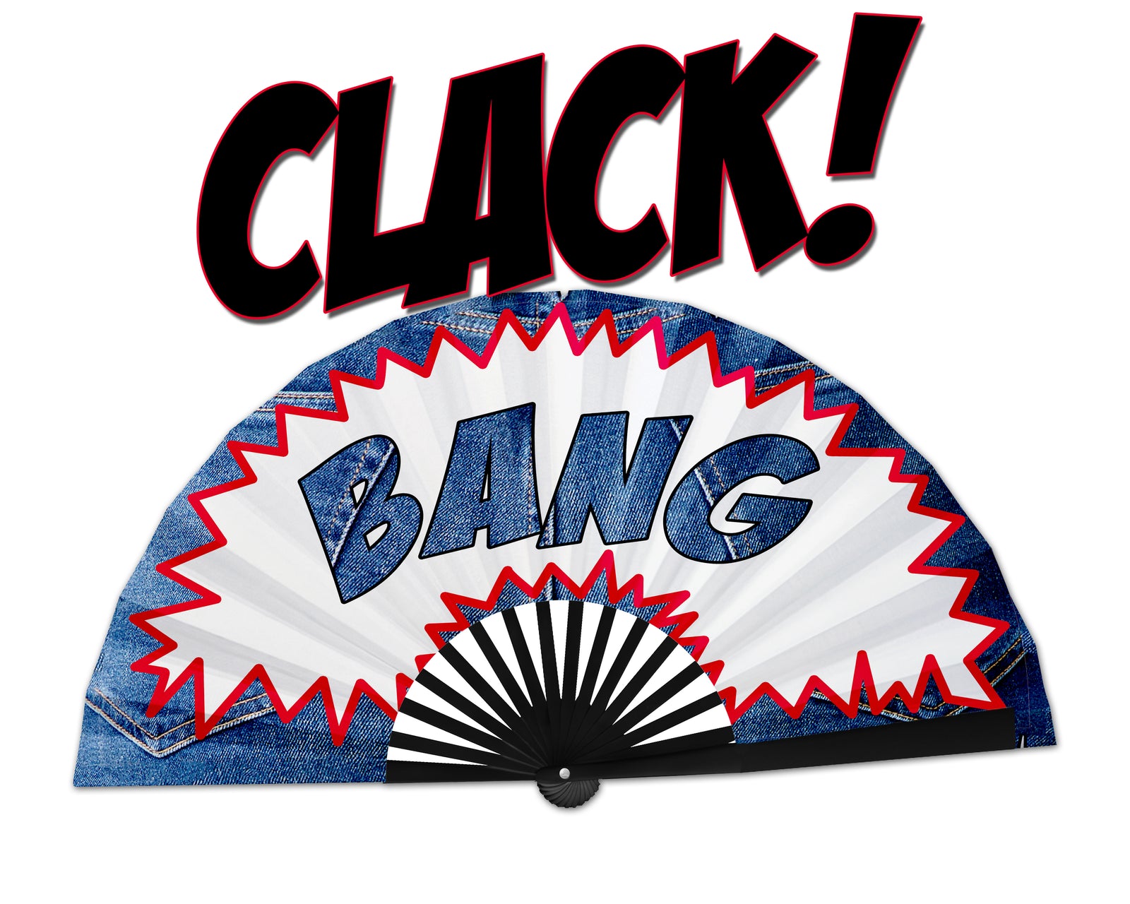 Cowboy Fan, Country Denim BANG Clack Fan, Concert Merch, Carter Show Hand Fan, Large Country Girl Foldable Fans, Gift, 26 Inch