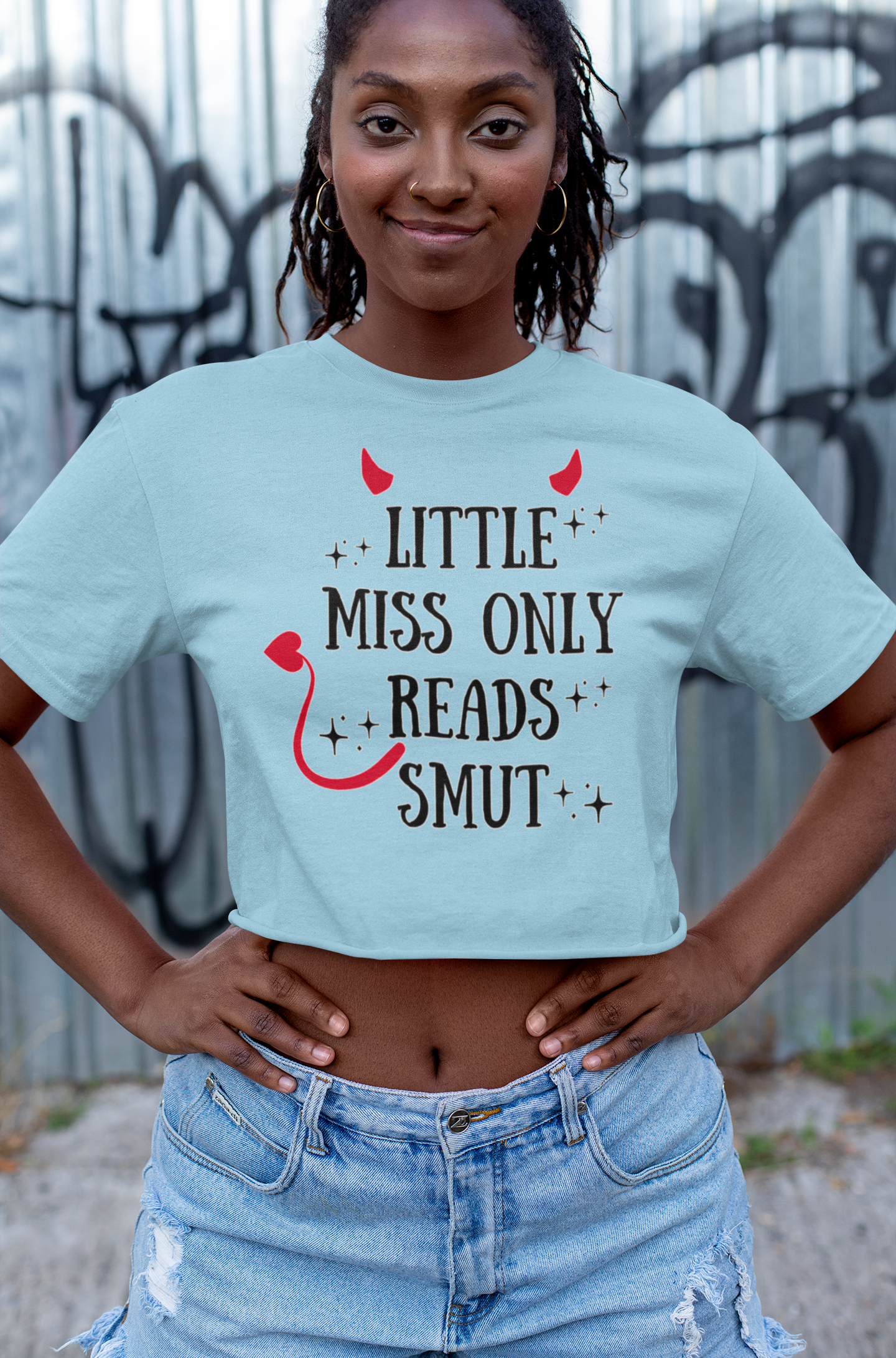 Little Miss Only Reads Smut Devilish Youth-Sized Hoodie White