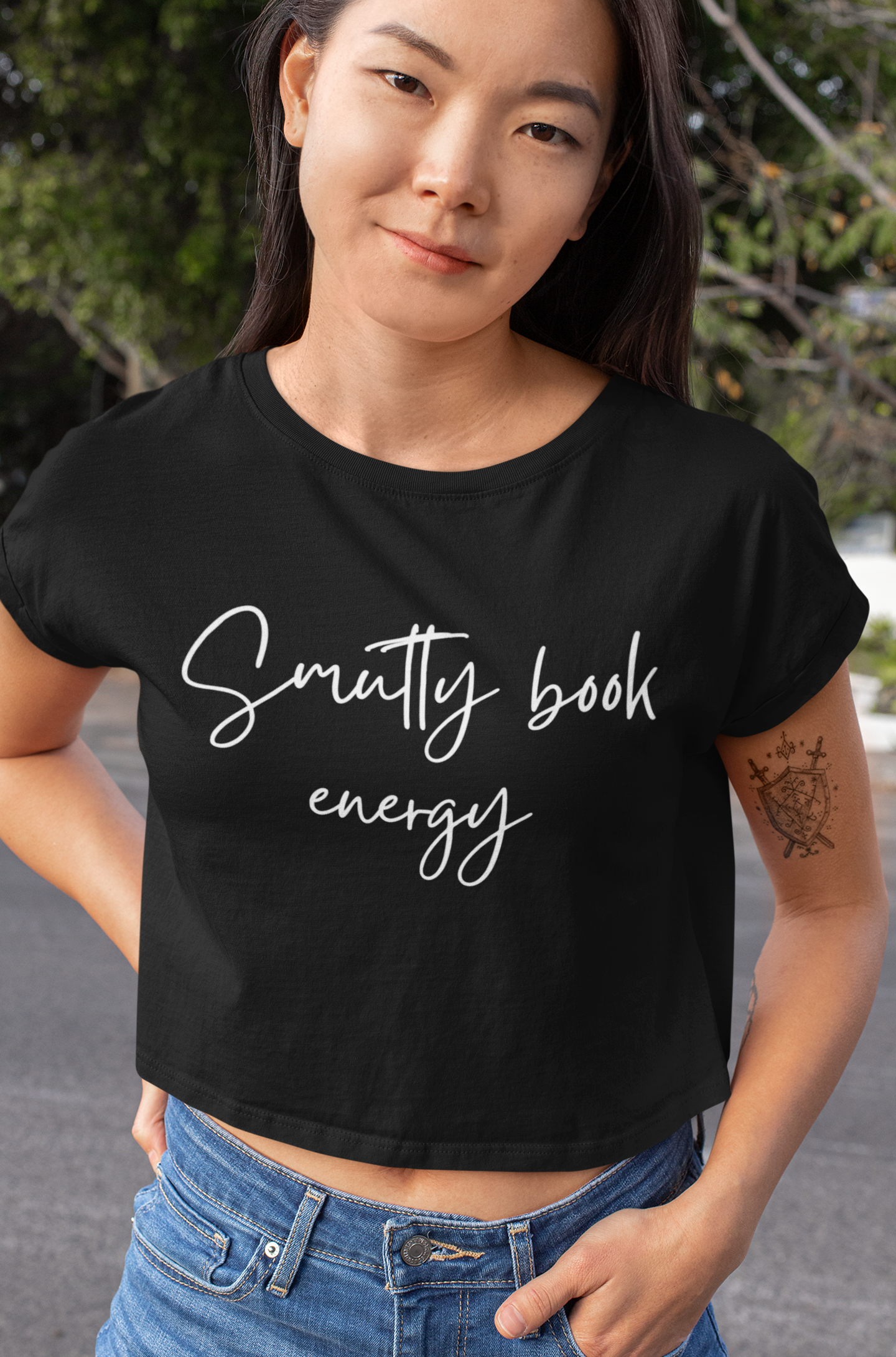 Smutty Book Energy Romantasy Mens T-shirt Black