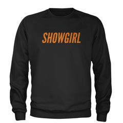 Showgirl Orange Glitter Adult Crewneck Sweatshirt Black