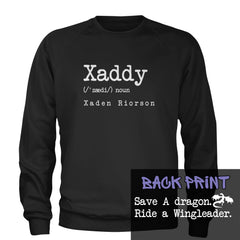 Xaddy Save A Dragon Ride A Wingleader Adult Crewneck Sweatshirt Black