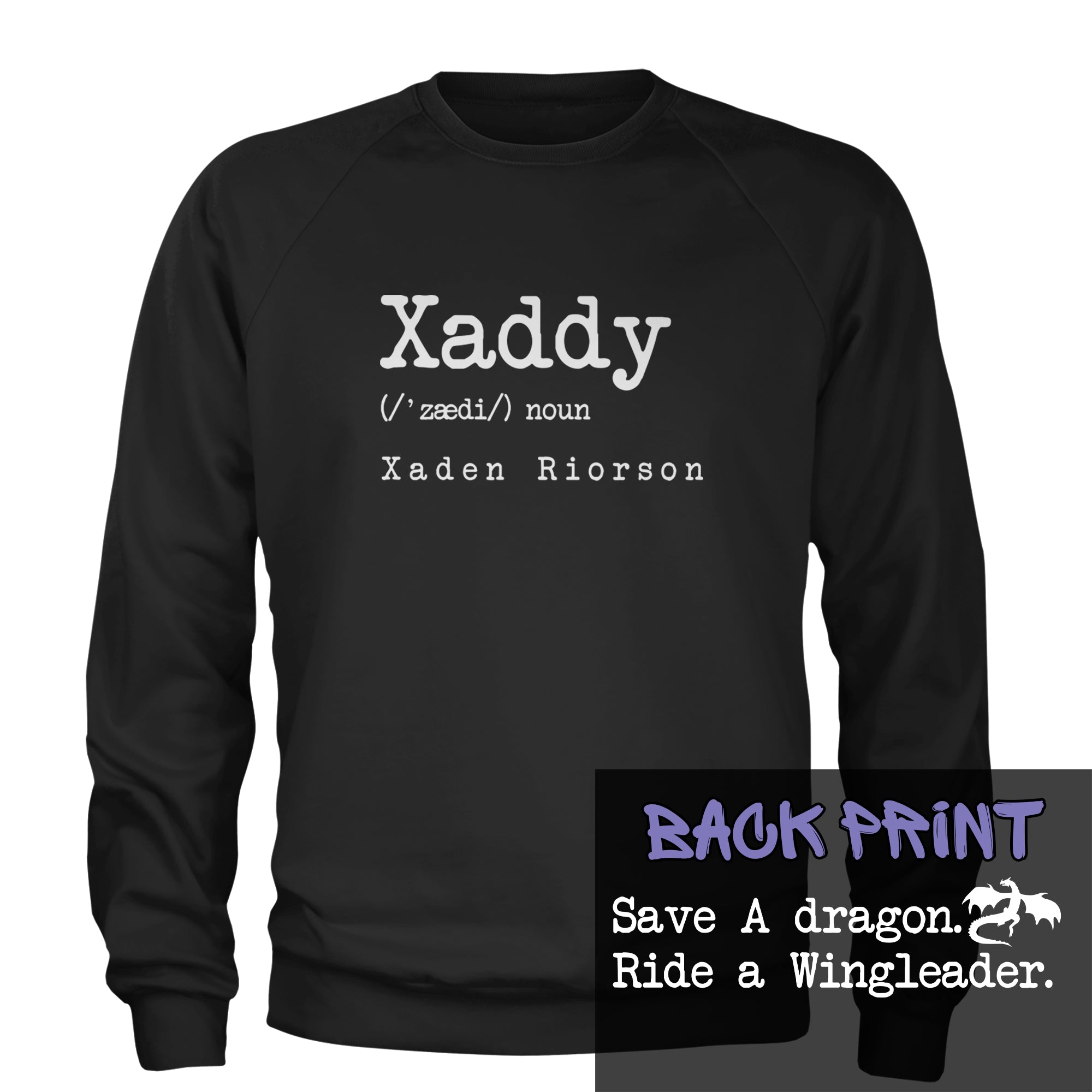 Xaddy Save A Dragon Ride A Wingleader Adult Crewneck Sweatshirt Black