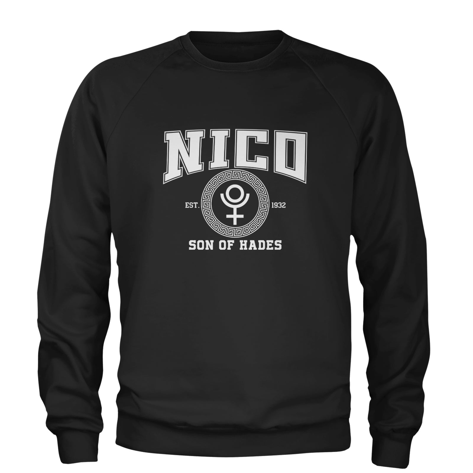Nico Son of Hades Underworld Crest Adult Crewneck Sweatshirt Black