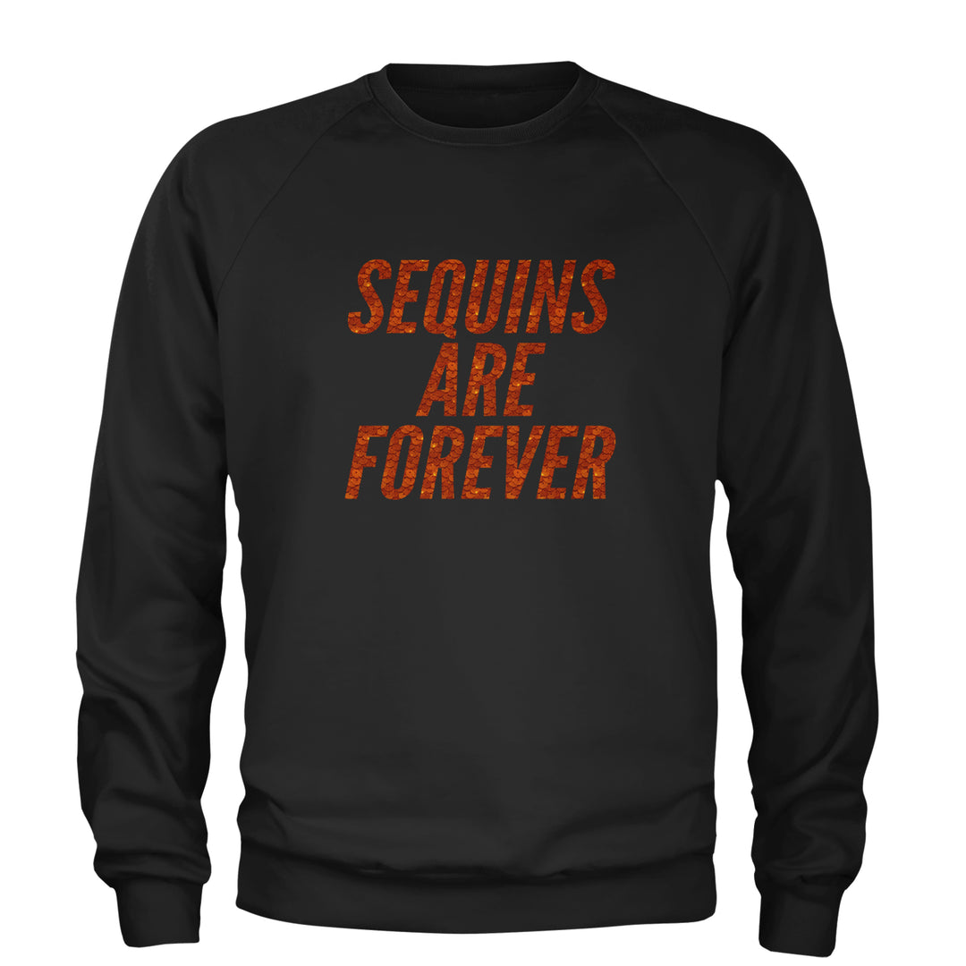 Sequins Are Forever Retro Glam Adult Crewneck Sweatshirt Black