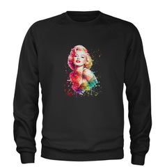 Mrs. Monroe Watercolors Bombshell Adult Crewneck Sweatshirt Black