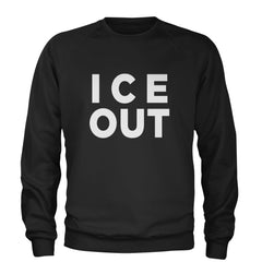 Ice Out Protest Adult Crewneck Sweatshirt Black