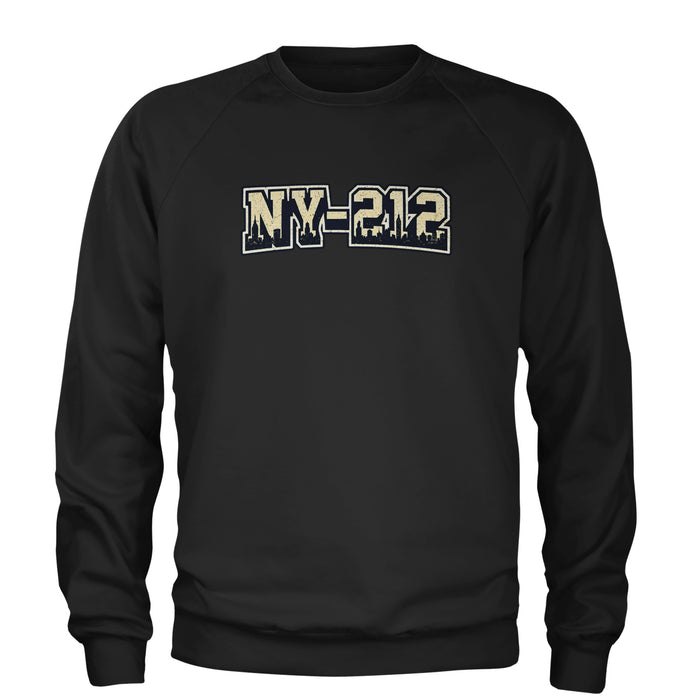 New York City 212 Area Code Skyline  Adult Crewneck Sweatshirt