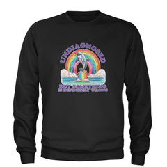 Undiagnosed But Something Is Definitely Wrong Adult Crewneck Sweatshirt Black