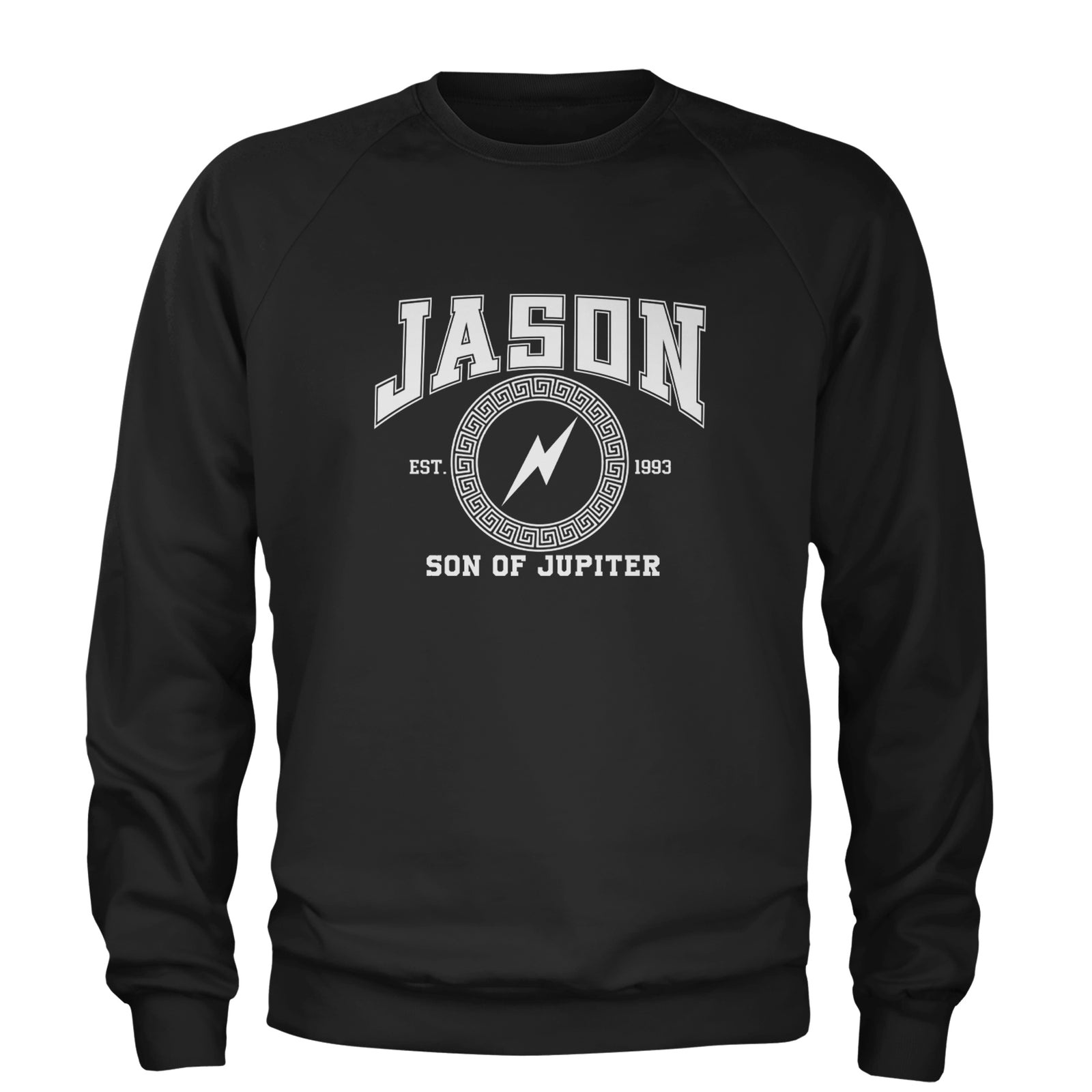 Jason Son of Jupiter Storm Bringer Adult Crewneck Sweatshirt Black