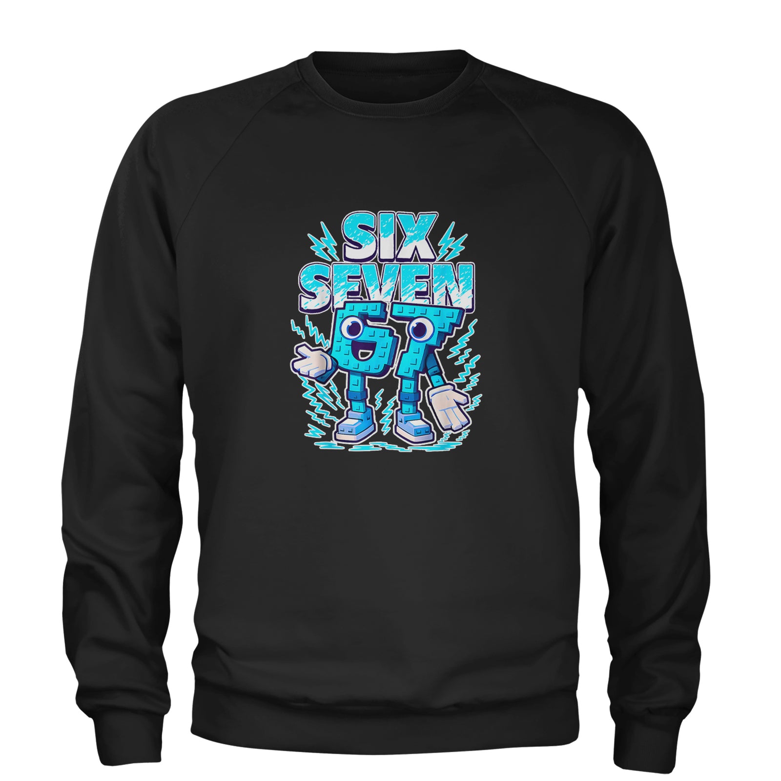 67 Brainrot Meme Slang Adult Crewneck Sweatshirt Black