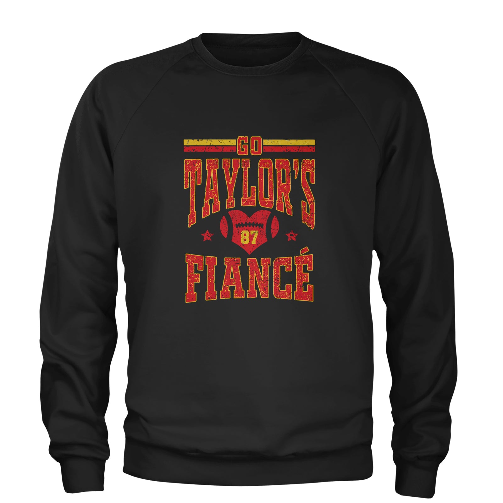 Go Taylor's Fiancé Engagement Game Day Adult Crewneck Sweatshirt Black