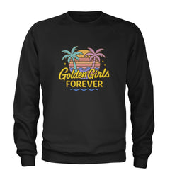 Golden Girls Forever Retro Sunset Adult Crewneck Sweatshirt Black