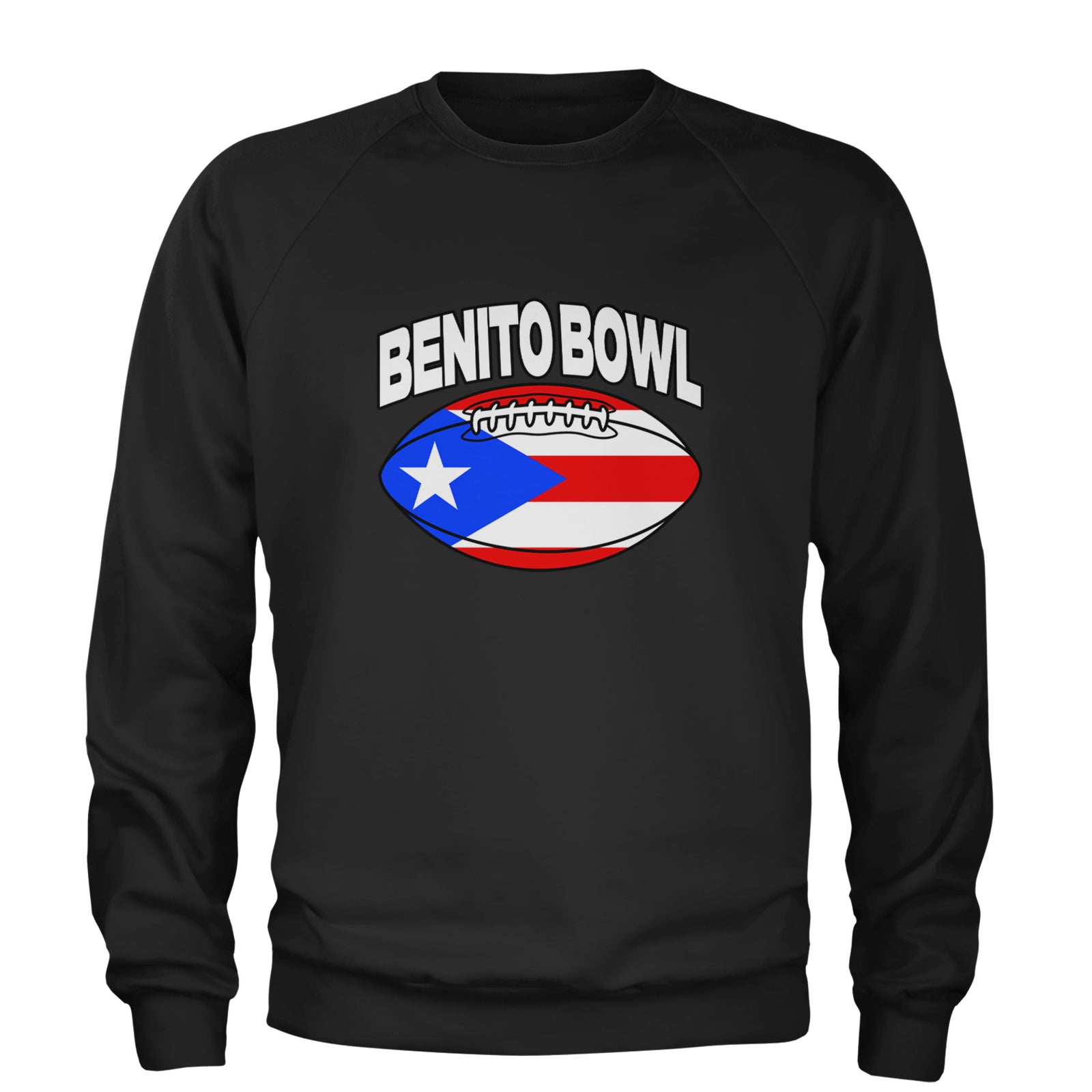 Benito Bowl Puerto Rico Football Adult Crewneck Sweatshirt Black