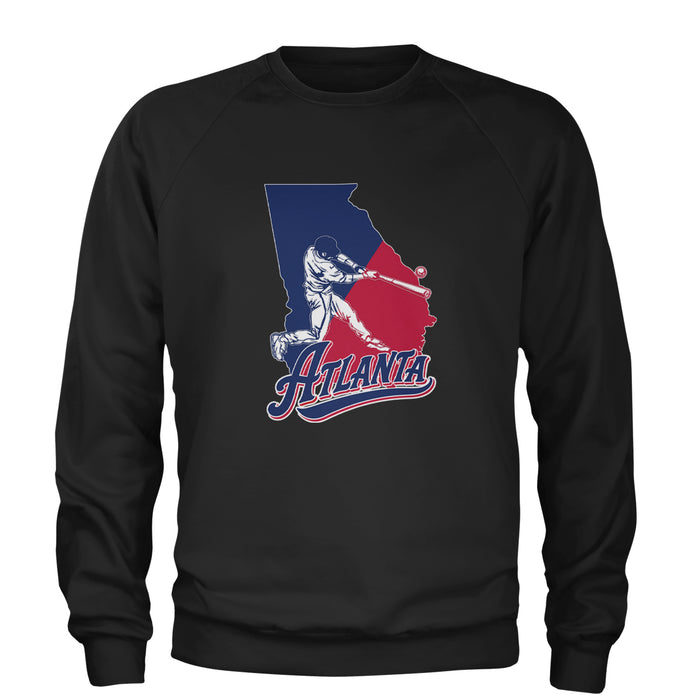 Atlanta Georgia Batter Up Adult Crewneck Sweatshirt