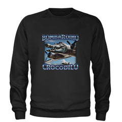 Bombardino Crocodilo Brainrot Adult Crewneck Sweatshirt Black