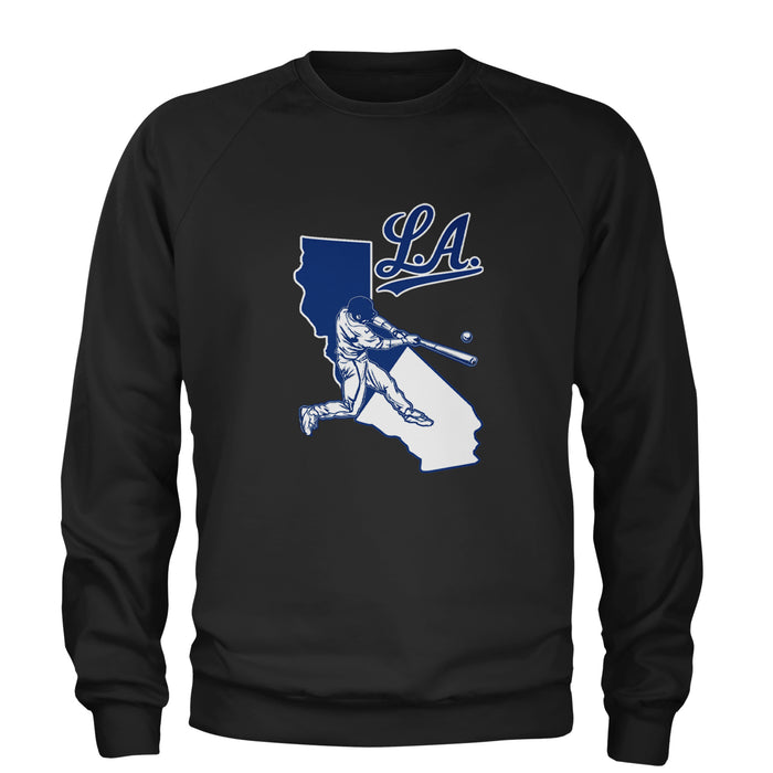 Los Angeles Baseball Batter Up Adult Crewneck Sweatshirt