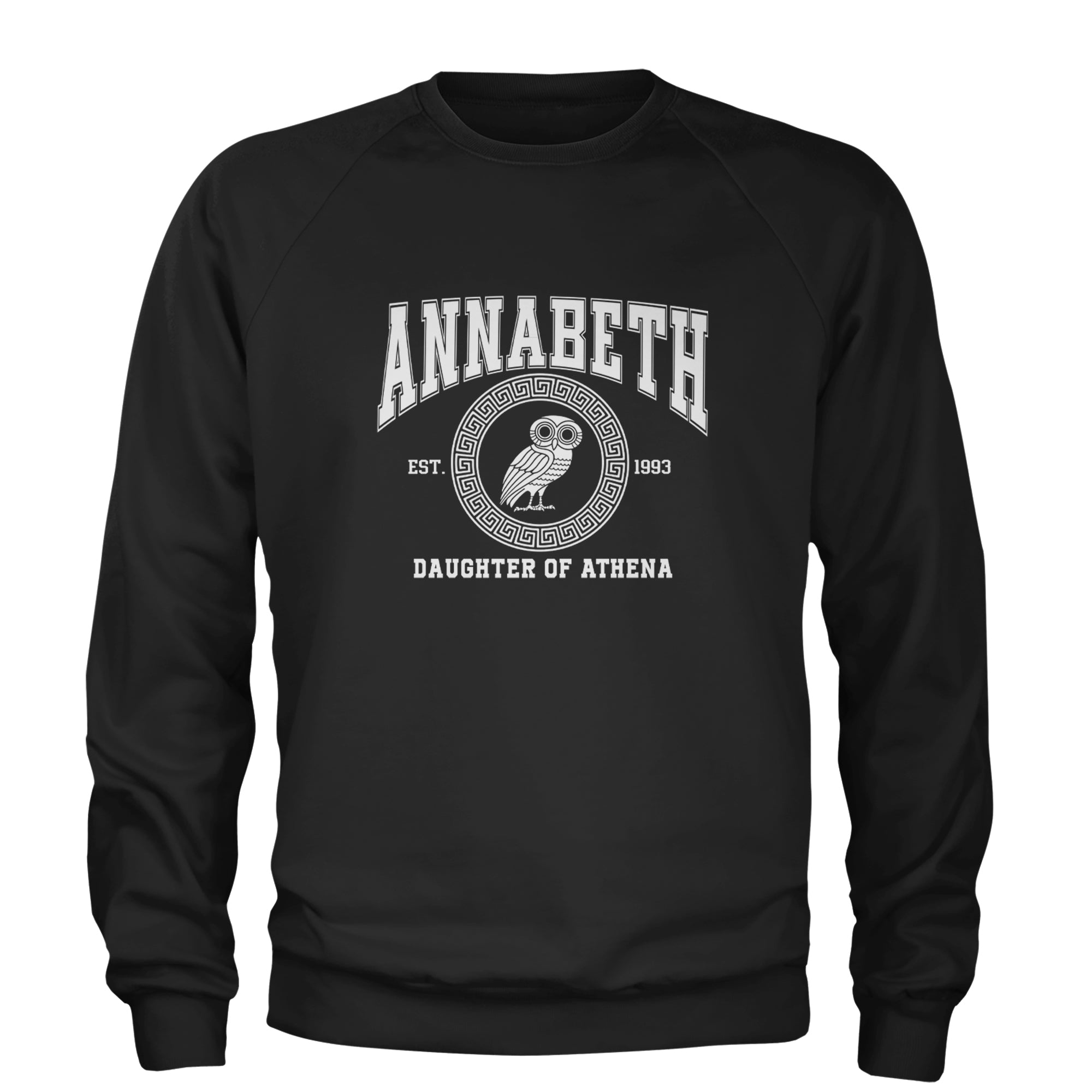 Annabeth Daughter of Athena Owl Wisdom Adult Crewneck Sweatshirt Black