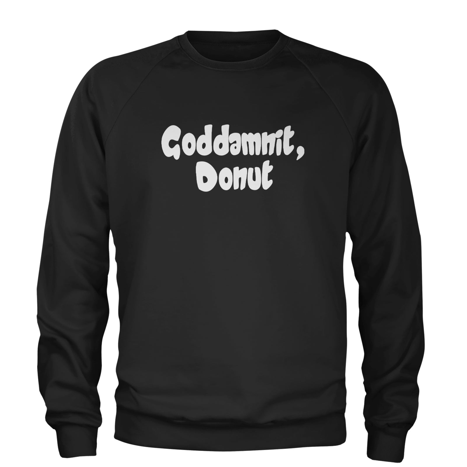 Godd-mnit, Donut Carl Adult Crewneck Sweatshirt Black