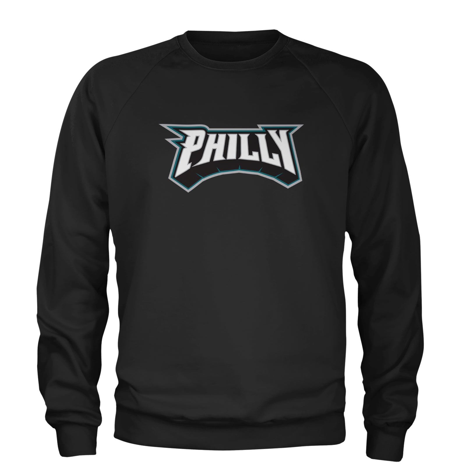 Philly Bold Block Throwback Adult Crewneck Sweatshirt Kelly Green
