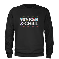 90s R&B and Chill Retro Throwback Adult Crewneck Sweatshirt Black