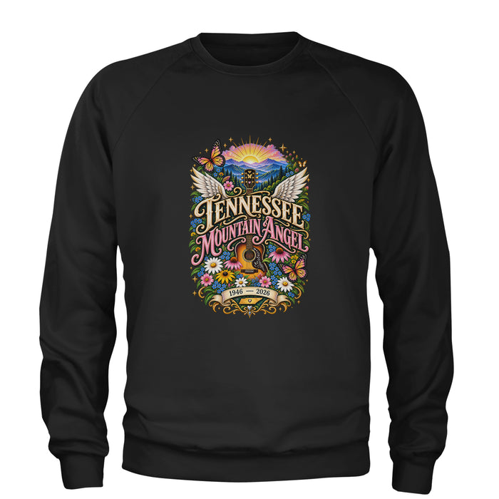 Tennessee Mountain Angel Wings Dolly Adult Crewneck Sweatshirt