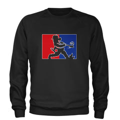 Batter Up Philly Baseball Phan Adult Crewneck Sweatshirt Black