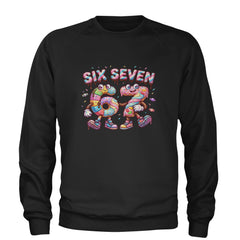 67 Candy Swirl Meme Adult Crewneck Sweatshirt Black