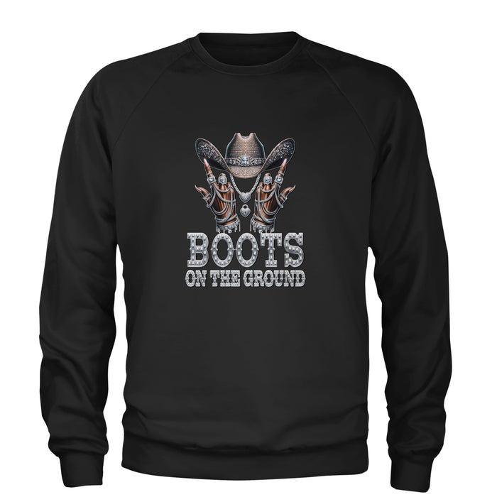 Boots On The Ground Bling Adult Crewneck Sweatshirt