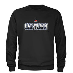 Chicago Chi-Town City Pride Adult Crewneck Sweatshirt Black